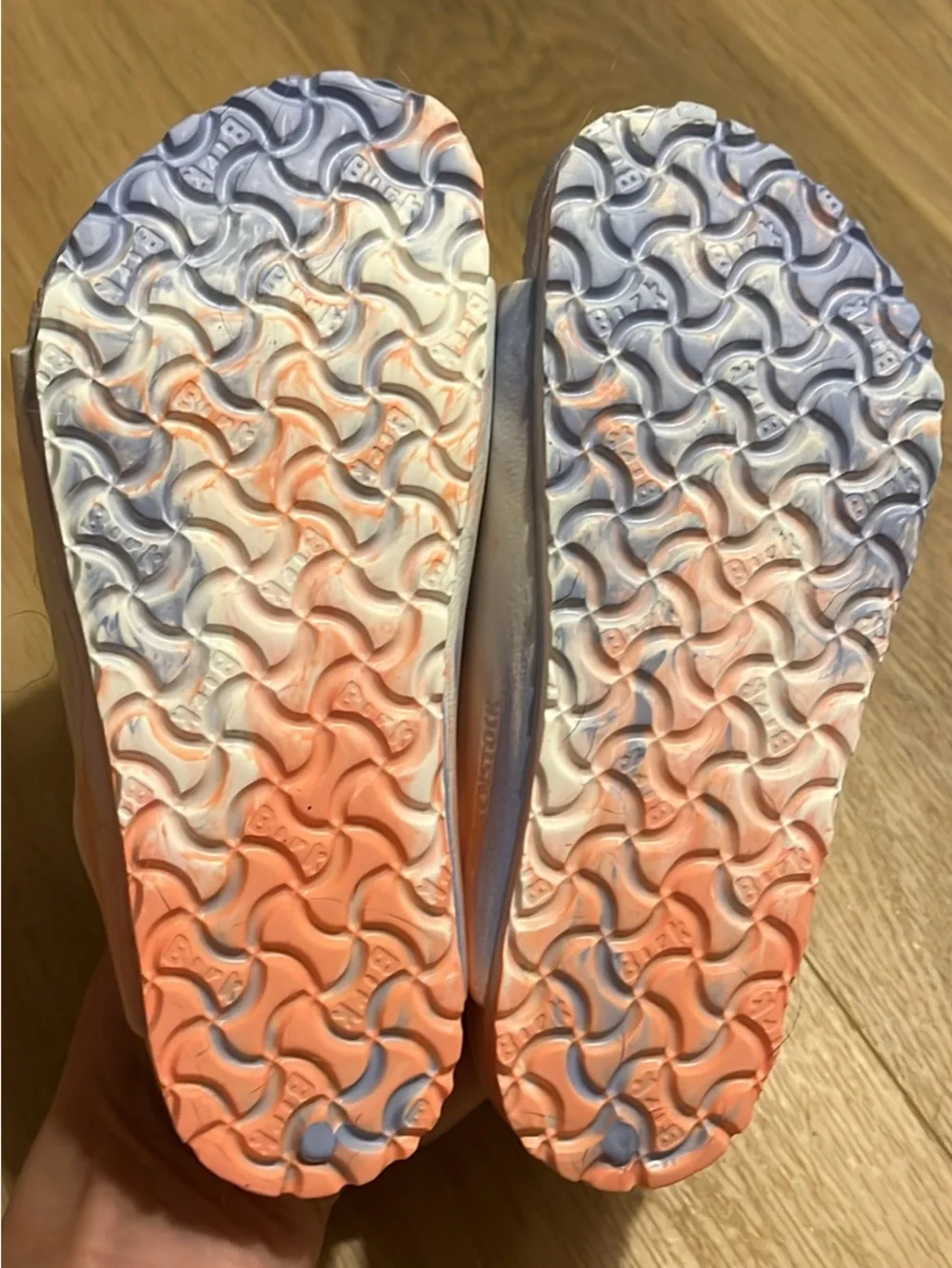 NEW NIB Birkenstock Arizona EVA Kids Sandals Sz 28 (K 10) Coral Peach Swirl